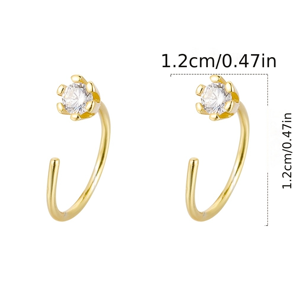 Cute Small Synthetic Zirconia Inlaid Women's Stud Earrings